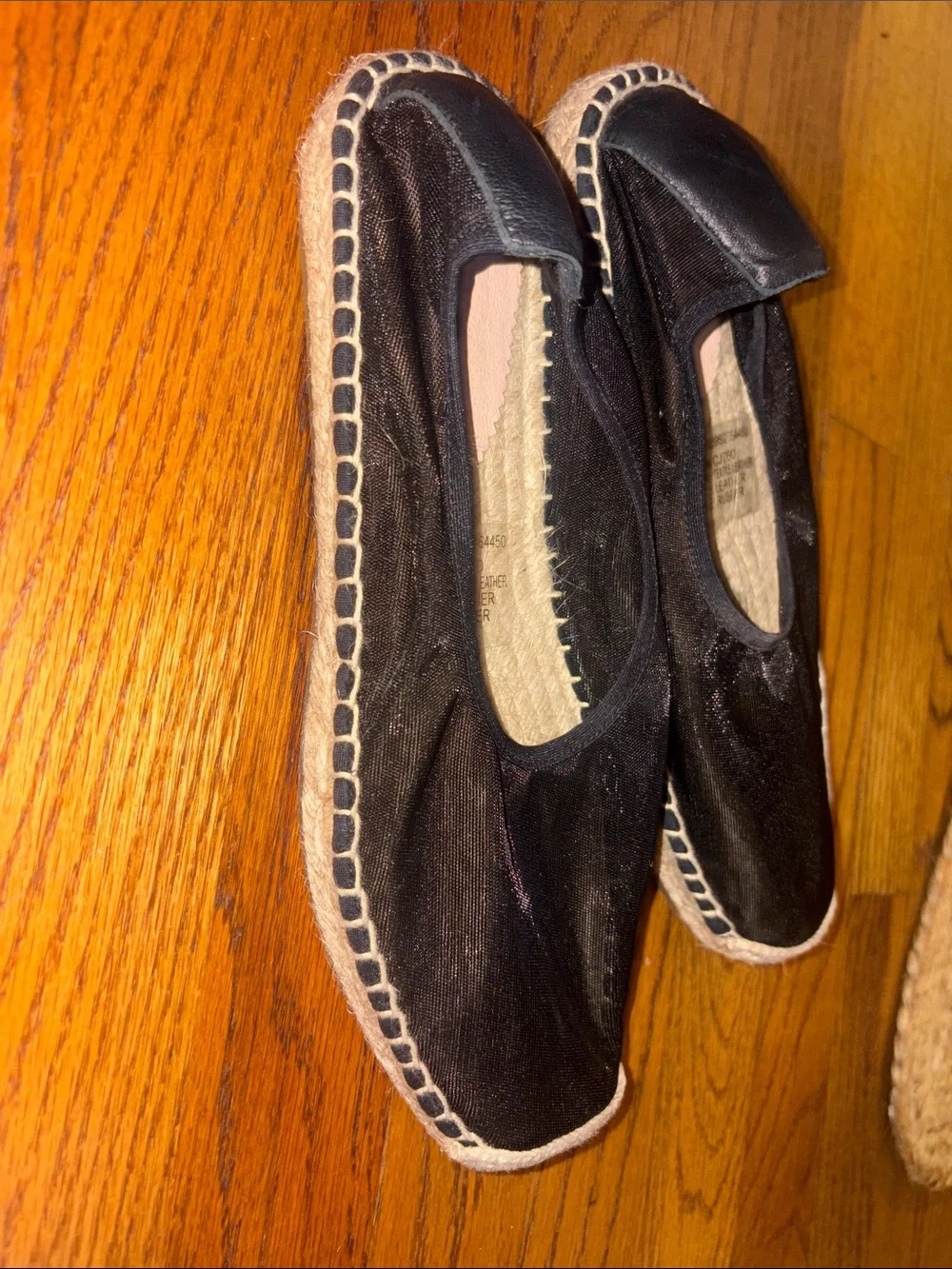 J. Crew Made-in-Spain espadrille flats in black mesh